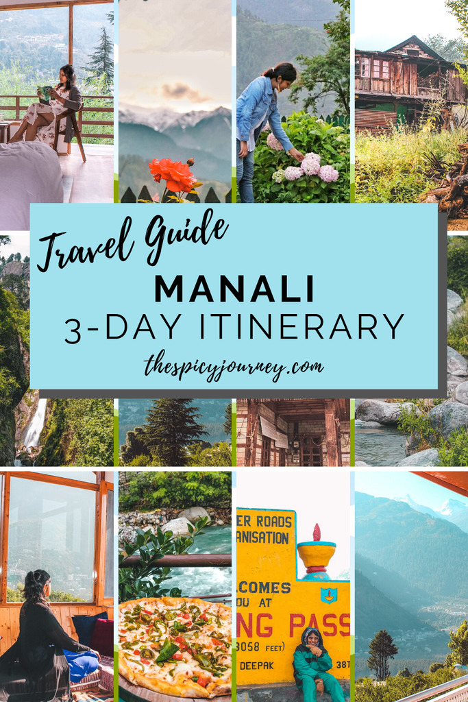 Pinterest graphic for Manali travel guide + Manali itinerary for 3 days