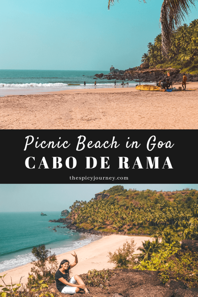 Cabo de Rama beach South Goa pinterest graphic