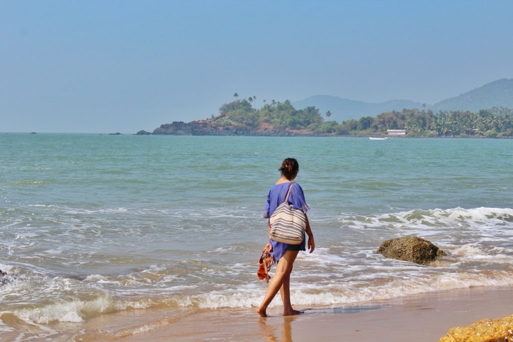 Walking on the beach at Patnem Beach Goa