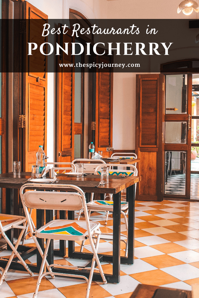 Pinterest graphic for Pondicherry cafes and best restaurants in Pondicherry