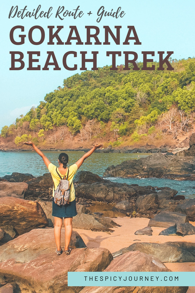 Gokaran beach trek guide pinterest graphic