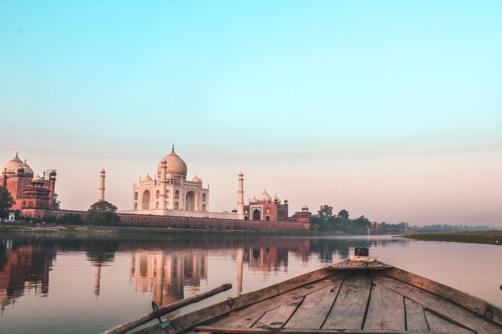 Taj Mahal view from a boat