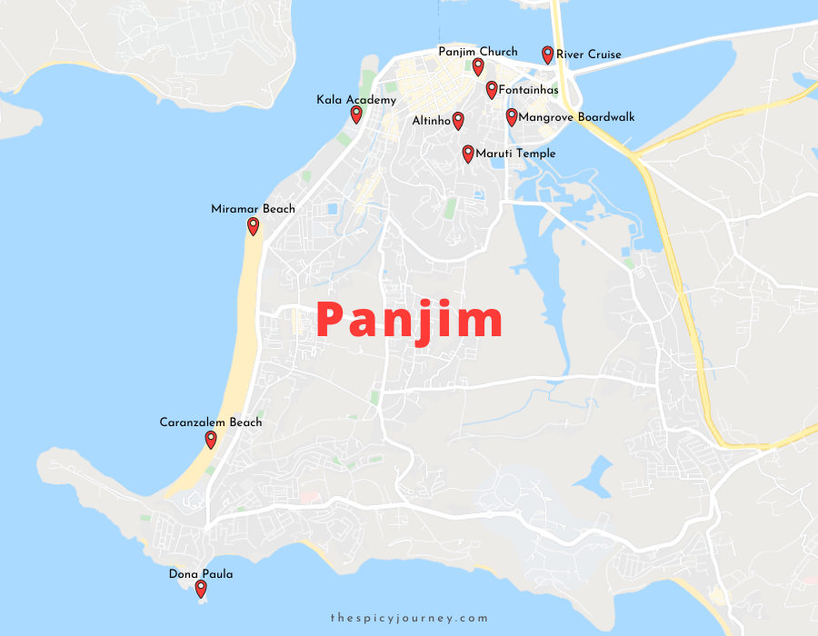 Panjim Goa map