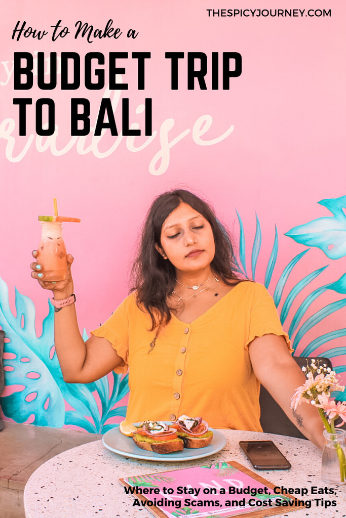 Pinterest graphic for budget trip to Bali from India