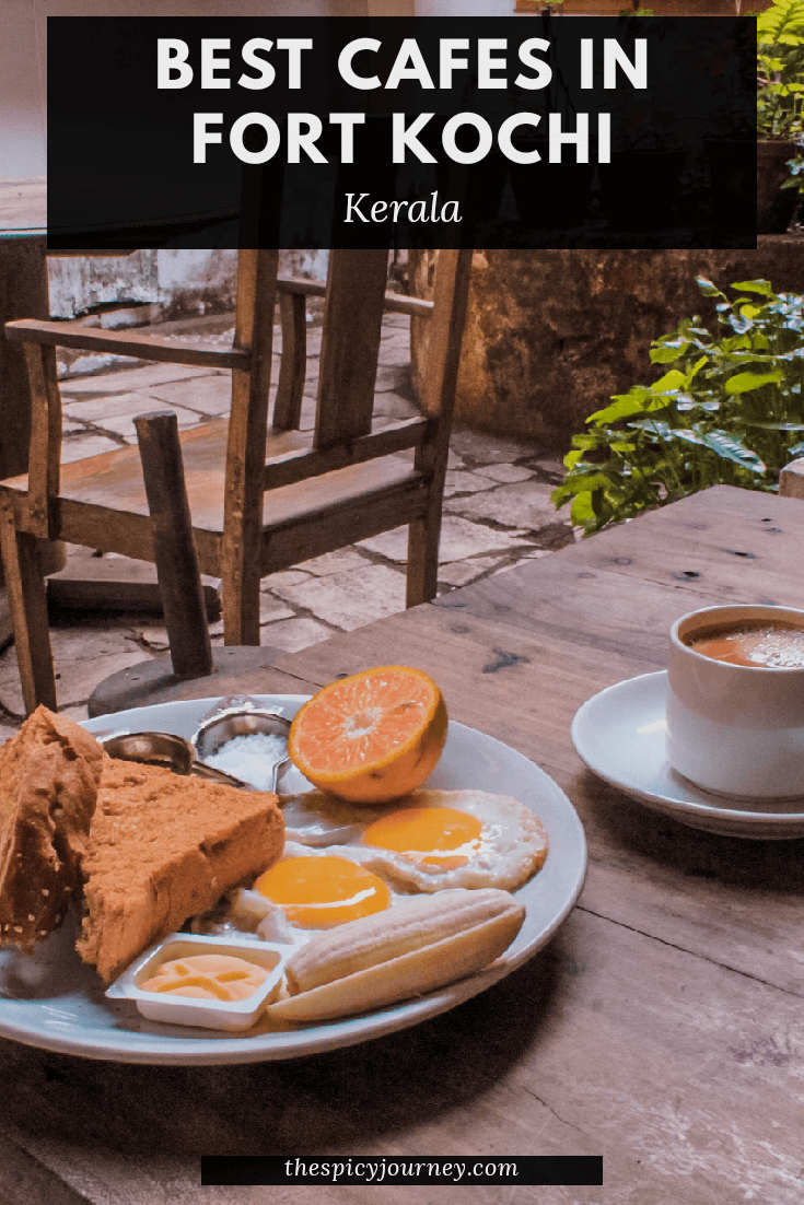 Pinterest graphic for best cafes in Fort Kochi