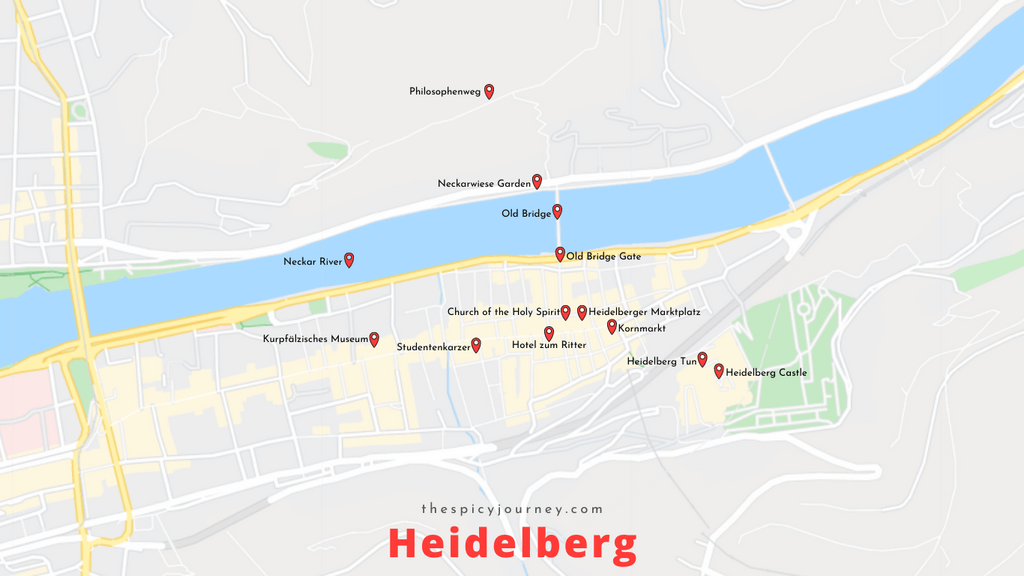 Map of Heidelberg Attractions