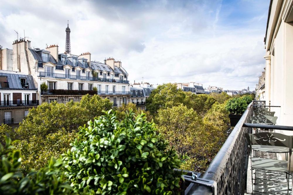 Eiffel Tower View from Budget-Friendly Hotel Rayz Eiffel, Paris, France