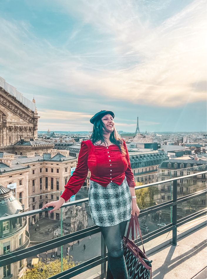 Rooftop View of Eiffel Tower from Galeries Lafayette