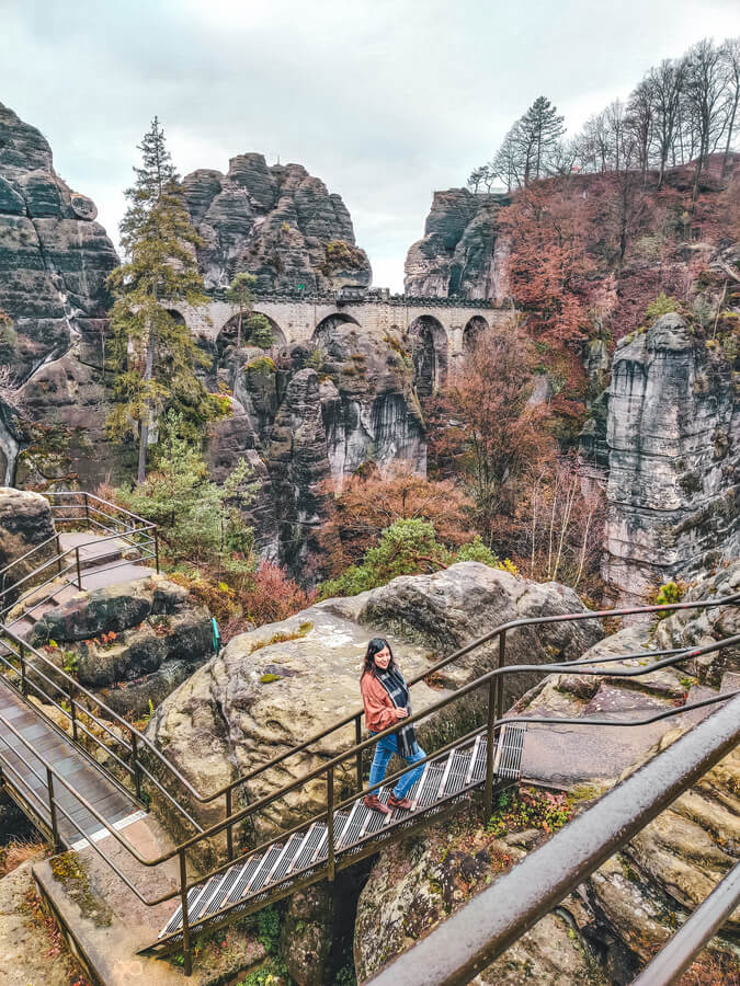 Bastei Bridge Hike and View of the Bastei Brücke