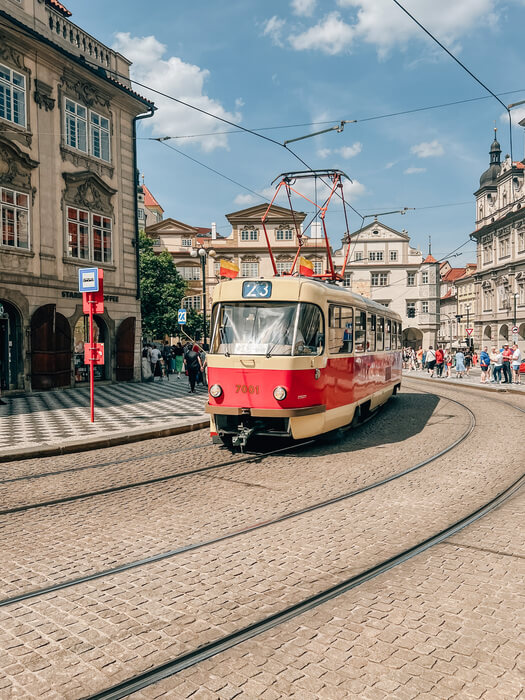 How to get around Prague in 2 days - Vintage trams in Prague travel guide