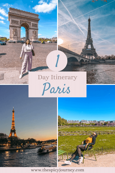 Pinterest graphic for Paris 1 day itinerary