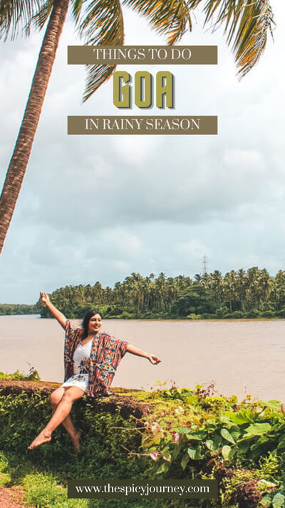 Pinterest graphic for travel blog post on the reasons to visit Goa in monsoon season - the rainy season in Goa