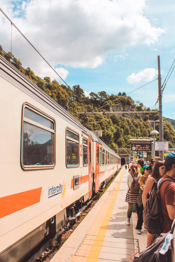 Getting around the Cinque Terre towns using the 5 Terre Express train - Station in Monterosso